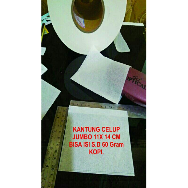 

Kertas saring, Celup JUMBO 11x14cm untuk kopi, jamu seduh, wedang uwuh dll. Bisa dimasak dengan kantungnya.