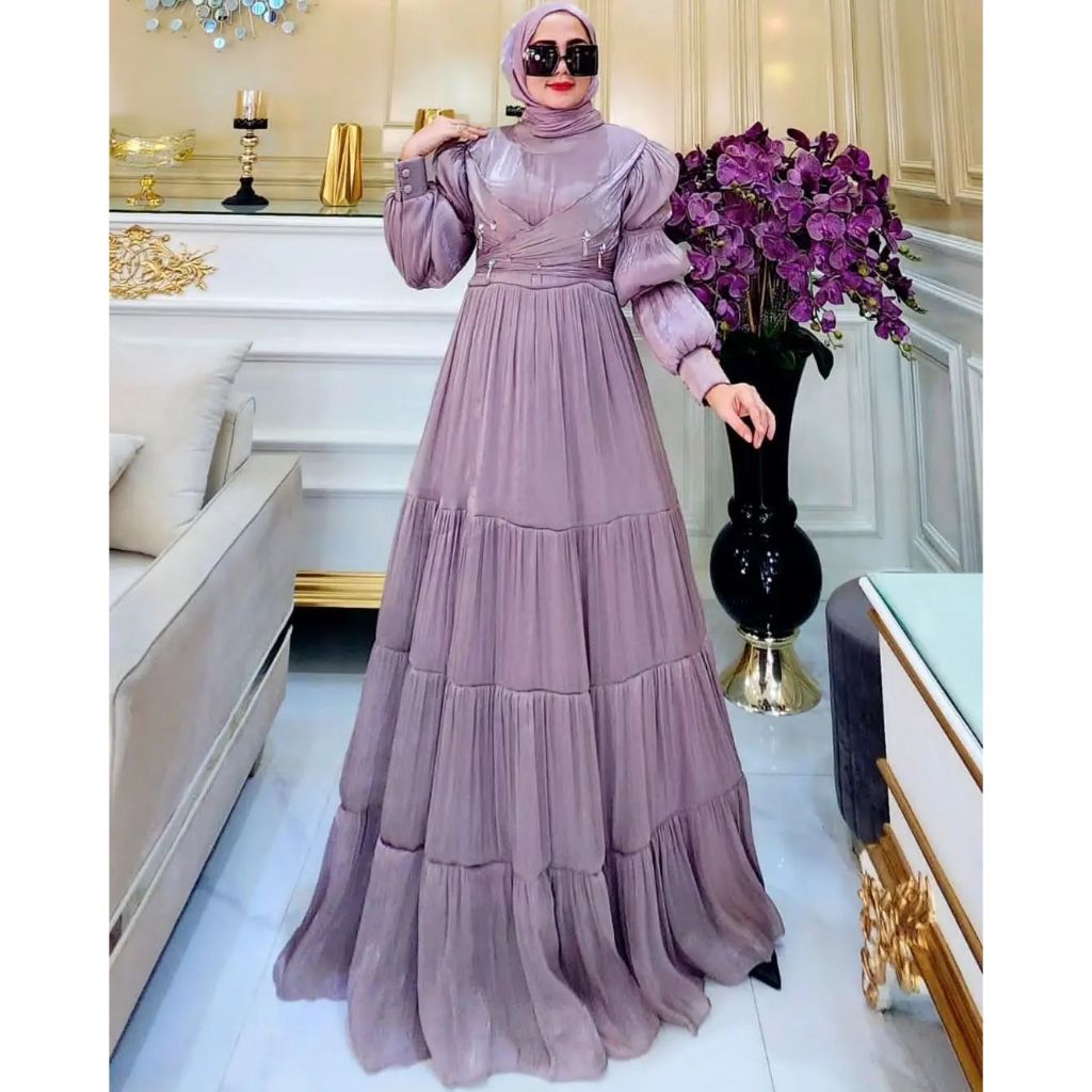 RIHANA DRESS/Baju Lebaran Couple/Baju Muslim Wanita Terbaru 2024 Kekinian/Dress Kondangan/Fashion Mu