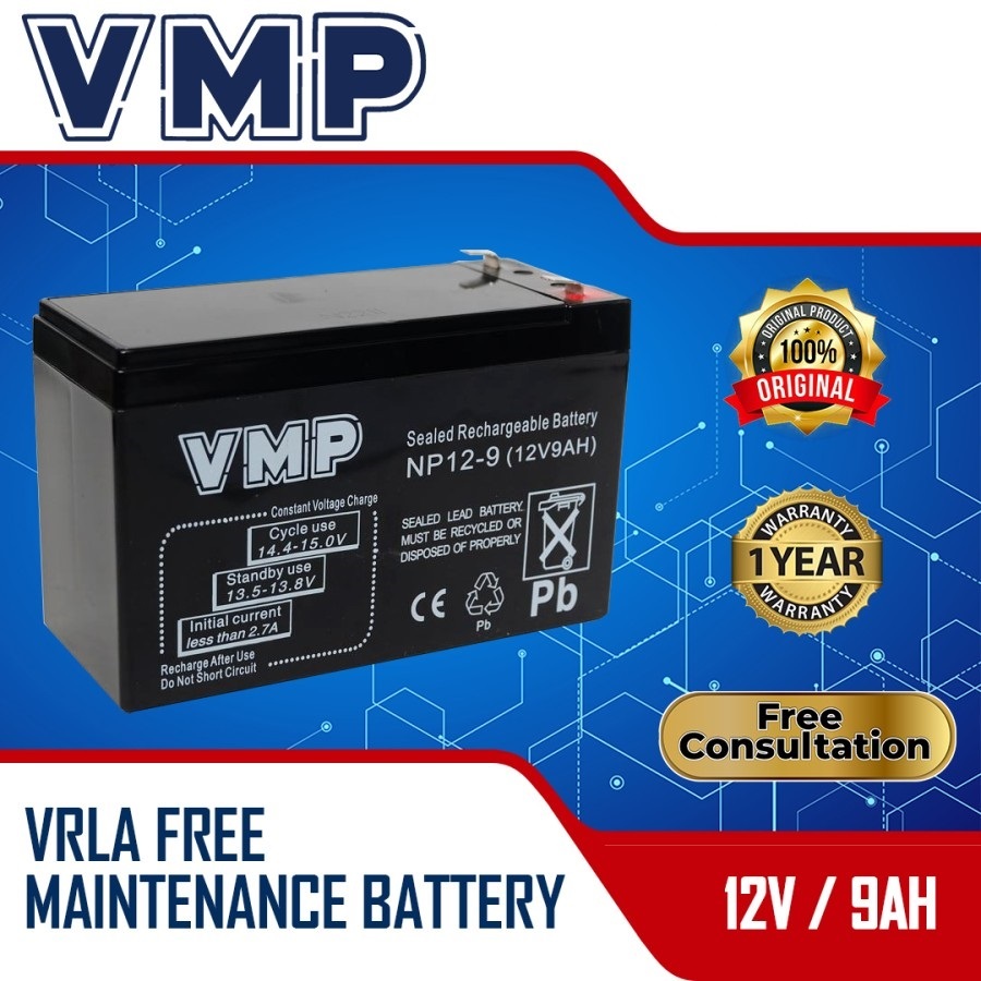 Aki UPS VMP 12V 9AH 10AH Baterai UPS Aki Kering Batere Battery VRLA original bergaransi resmi