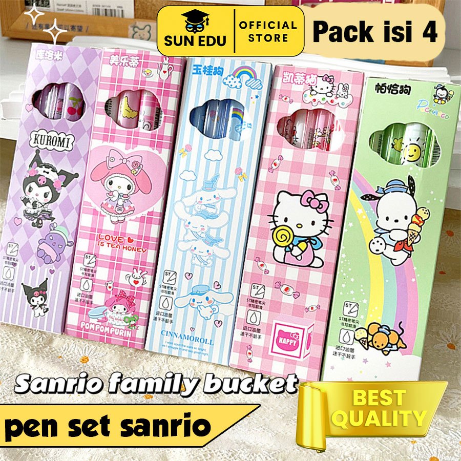 

4PCS pen gel set sanrio/ Pulpen gel mekanik 0.5mm/ cinamoroll