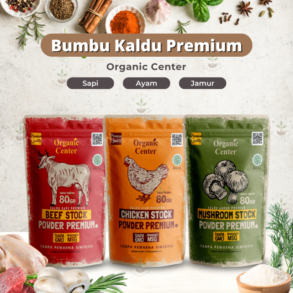 

Organic Center Kaldu Ayam PREMIUM Chicken Stock Non MSG Kaldu MPASI - Kaldu Sapi Premium - Kaldu Jamur Premium