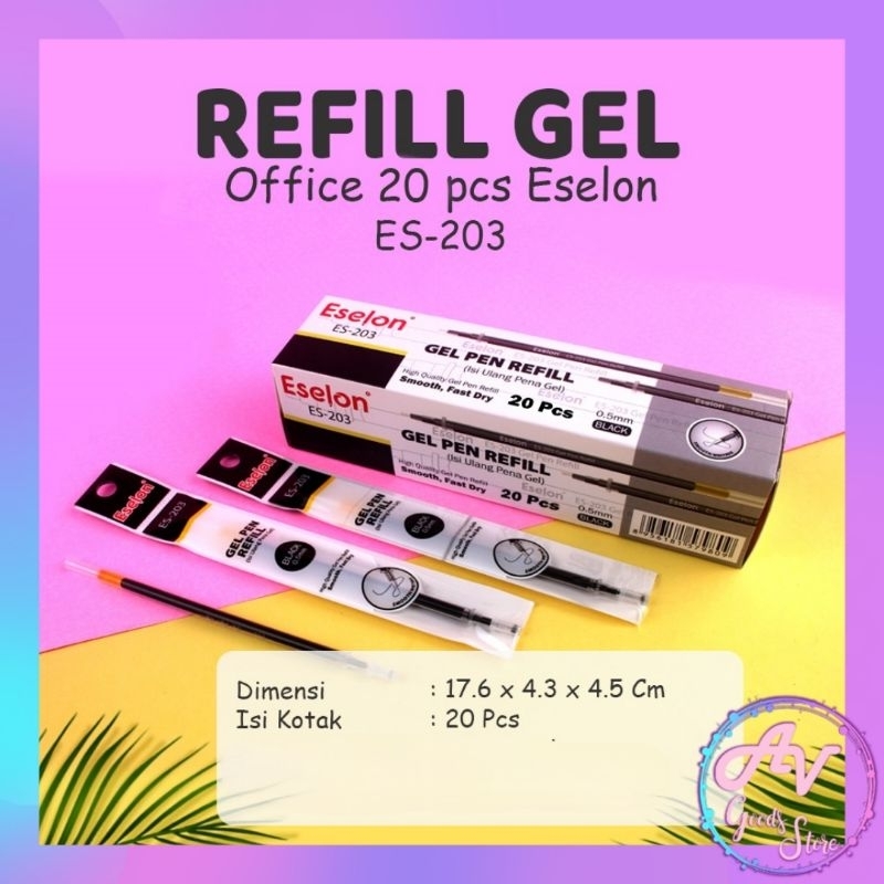 

Refill Pen Gel 0.5mm ES-203 / 1pak Isi Ulang Pulpen Gel / Refill Ballpoint Gel