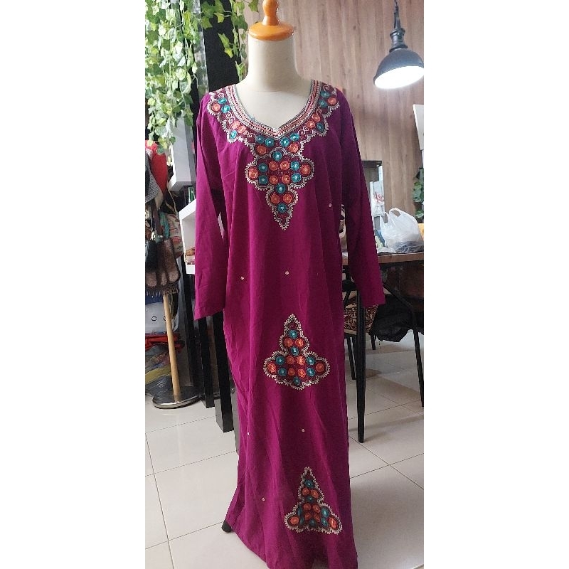preloved gamis hindi ori warna ungu terong