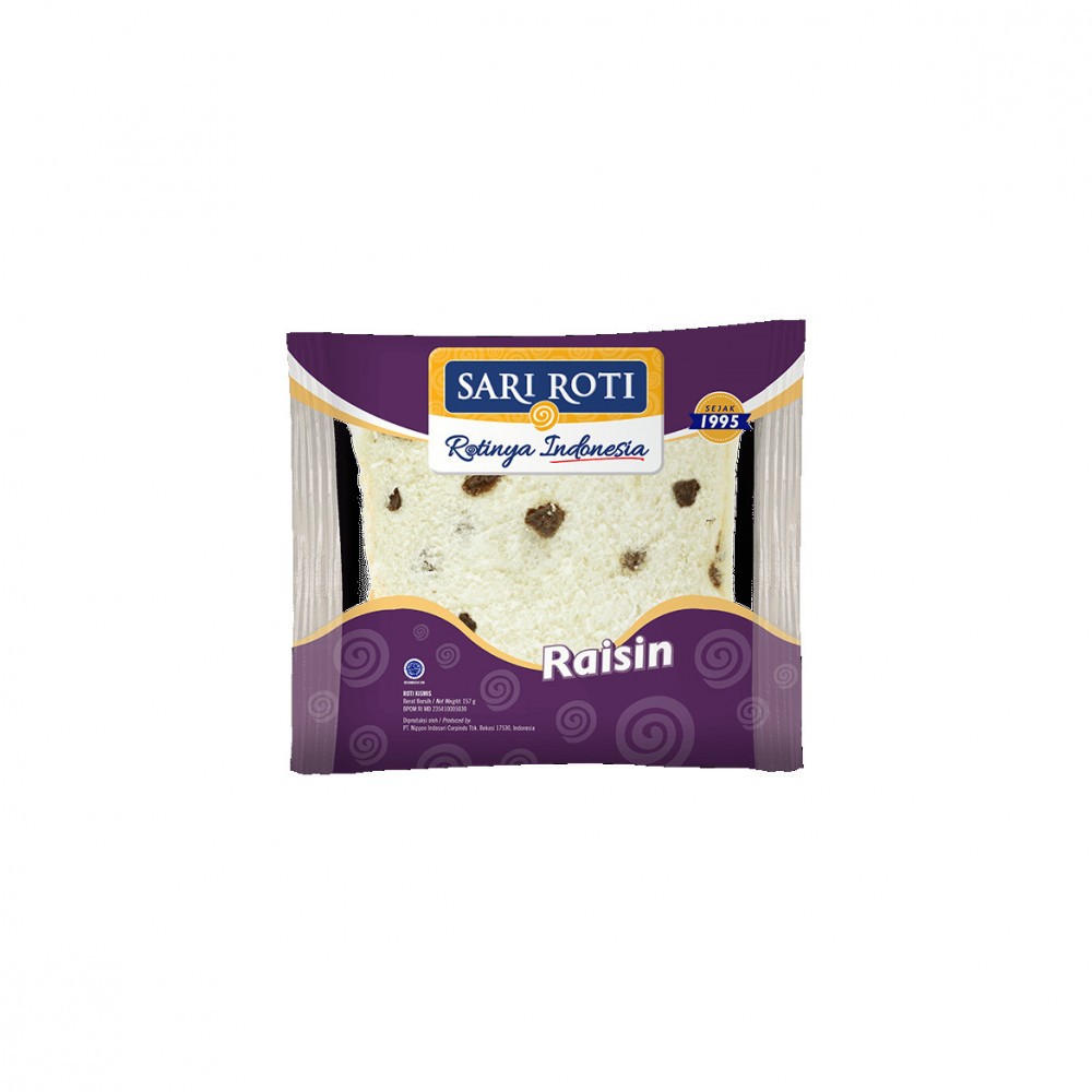 

Sari Roti Roti Tawar Raisin 157gr