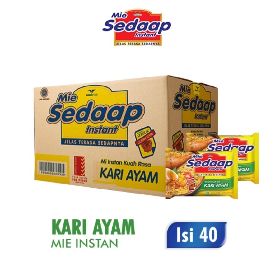 

Mie Sedaap Instan Mi Kuah Rasa Kari Ayam Mie Instan 1 Karton 40 Pcs