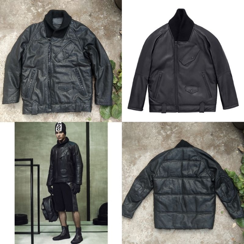 Alexander Wang x H&M Padded Bikers Genuine Leather Jacket Ramones Black Kulit Asli Original no Schot