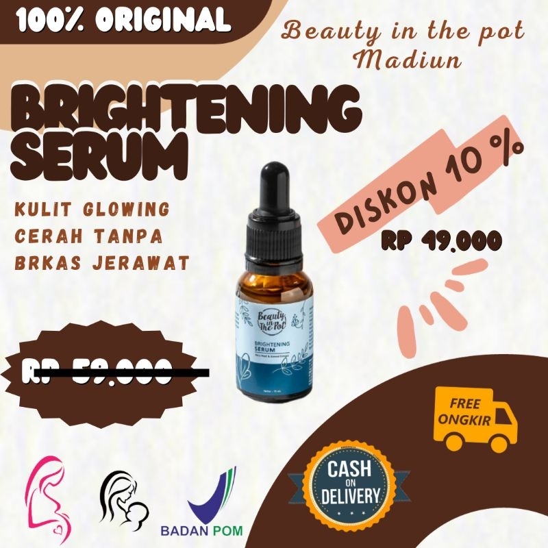 SKINCARE BPOM SERUM WAJAH BEAUTY IN THE POT BRIGHTENING GLOWING ANTI AGING PENGHILANG FLEK HITAM DI 