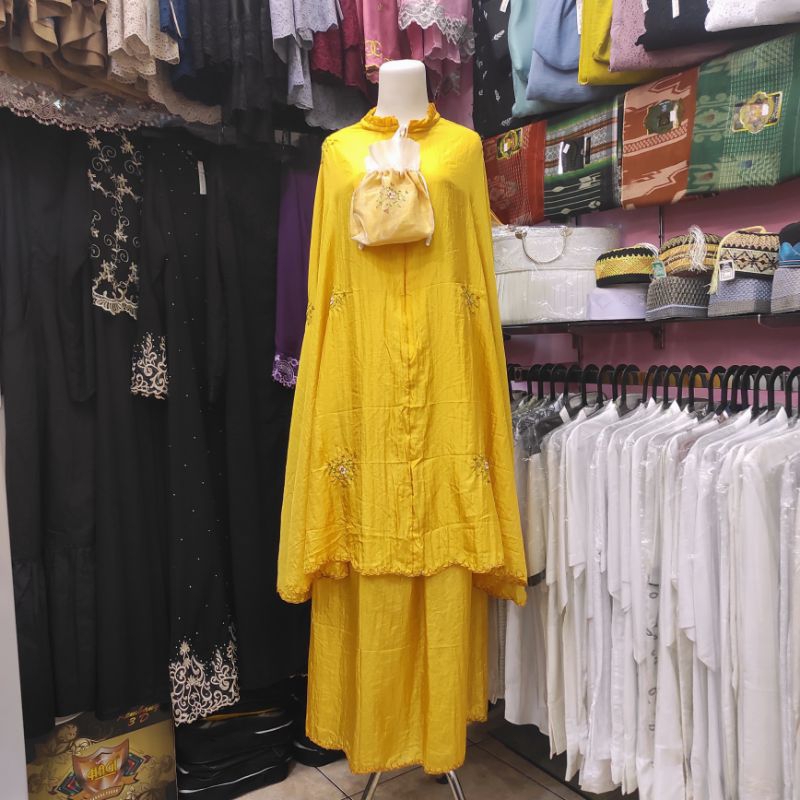 MUKENAH / MUKENA ( Rukuh ) Setelan Parasit BORDIR Bunga Tanpa Kepala ( PONCO )