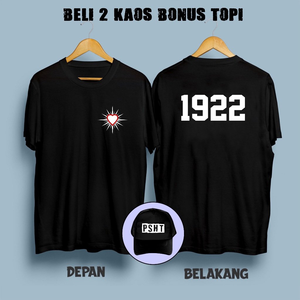 KAOS PSHT TERBARU 1922 // KAOS PSHT KEREN HATI BERSINAR BELI 2 BONUS TOPI