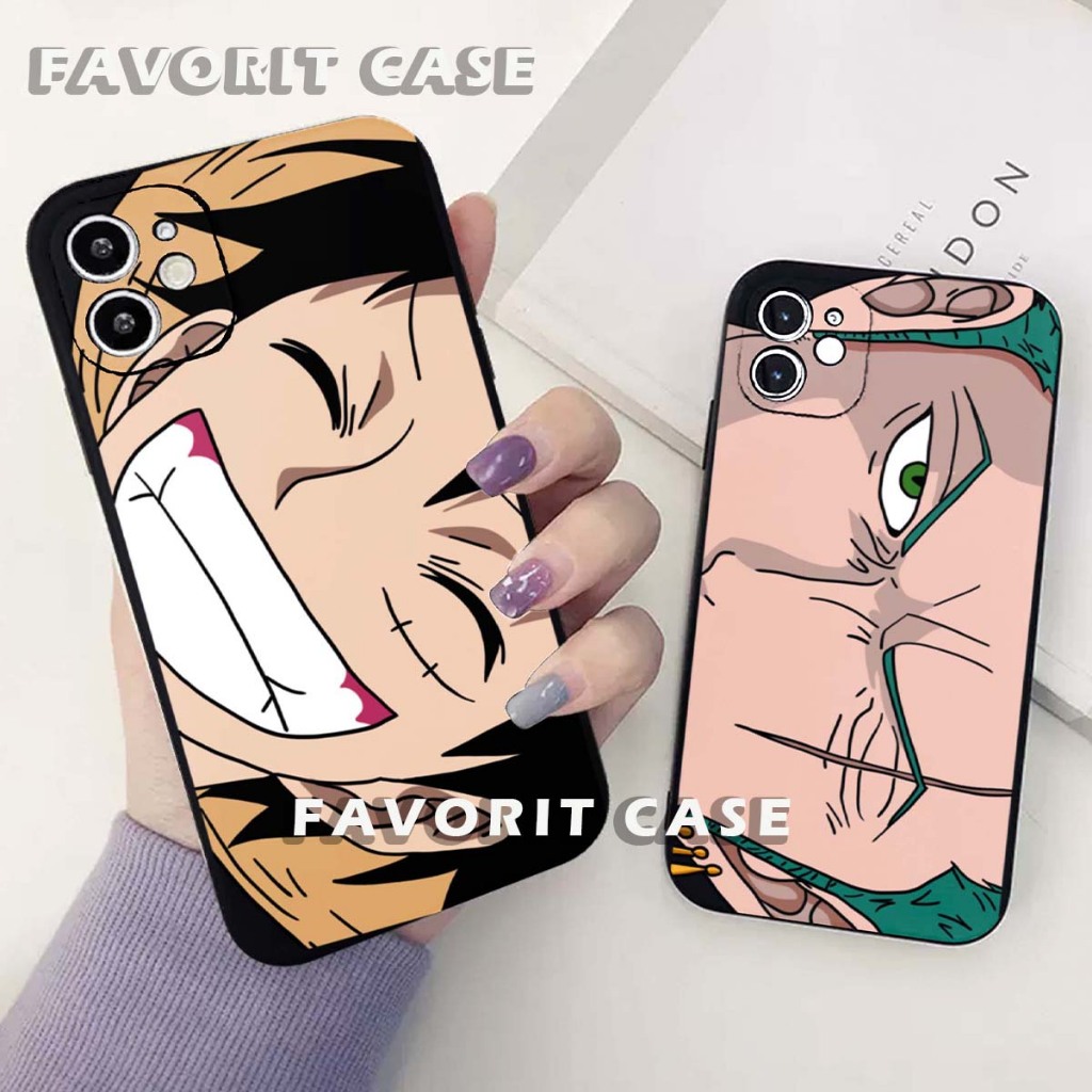 Soft Case REALME 9 9i 8i 8 7i 6 6s 6i 5 5s 5i 2 Pro Plus 4G 5G REALME C35 C33 C31 C30 C25 C25s C21 C20 C21Y C17 C15 C12 C11 C3 C2 C1 2020 2021 Motif One Piece Luffy Zoro Mugiwara Rorona 017 018 Hitam Lucu Silikon Casing Square Edge