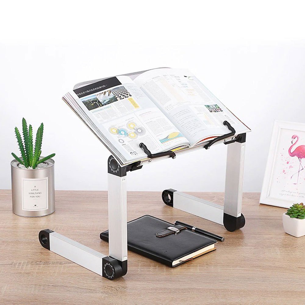 MEJA STAND BACA BUKU ALQURAN BERPUTAR 360° READING SHELF BOOK ADJUSTER TABLE ALUMINIUM