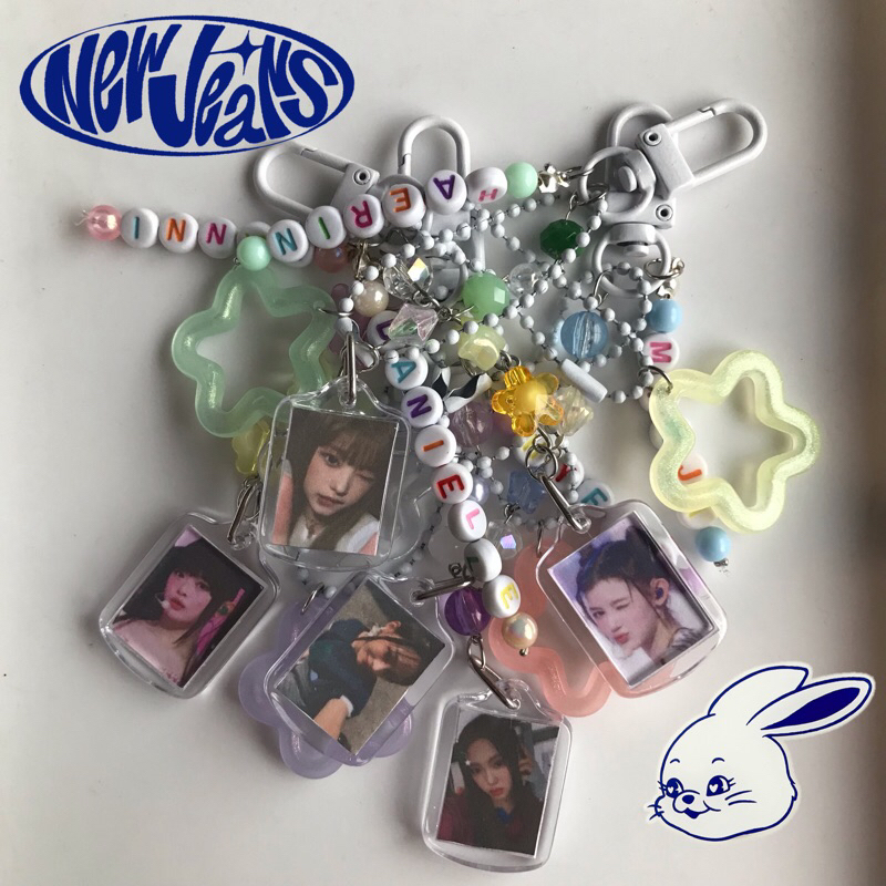 NewJeans Keychain/newjeans K-pop Keychain Beads Acrylic Cute Gantungan Kunci