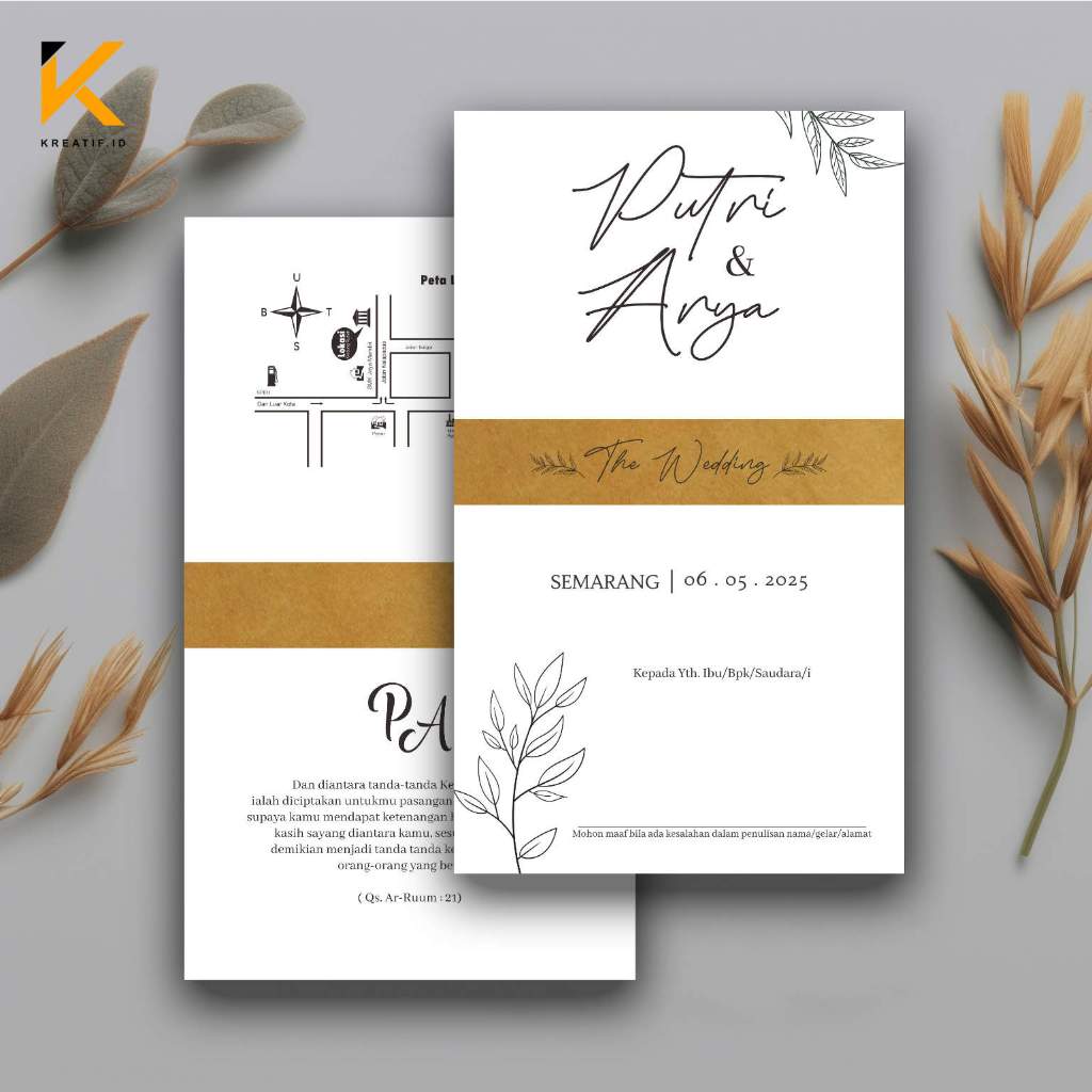 UNDANGAN PERNIKAHAN SABUK Undangan Pernikahan Nikah Murah Unik Elegan Rustic [UNDANGAN KREATIF] USS0