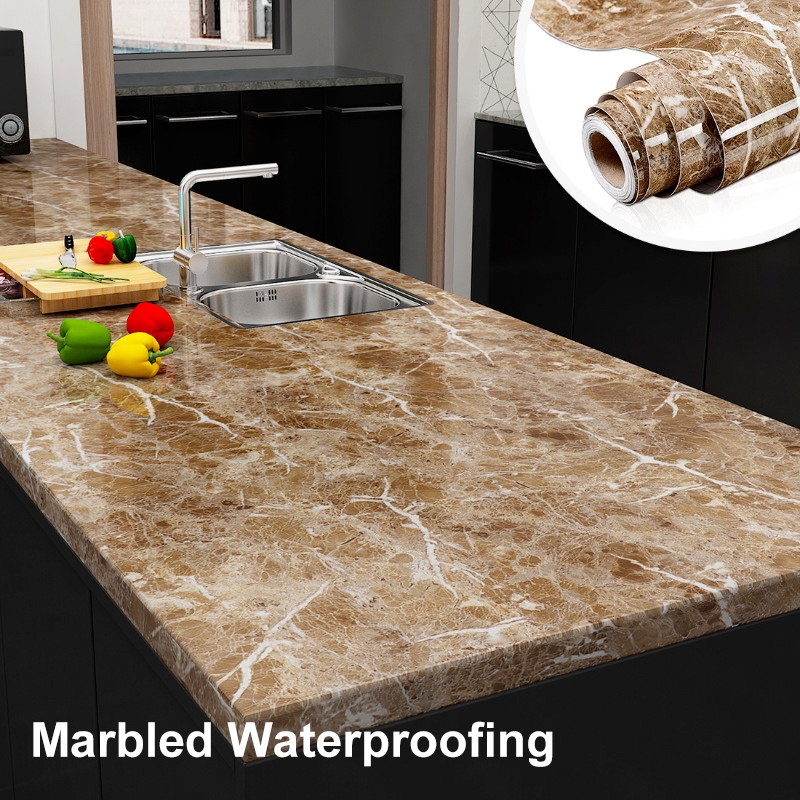 Wallpaper Marmer Dining Wallpaper Lantai Keramik Stiker Anti Air Dan Minyak