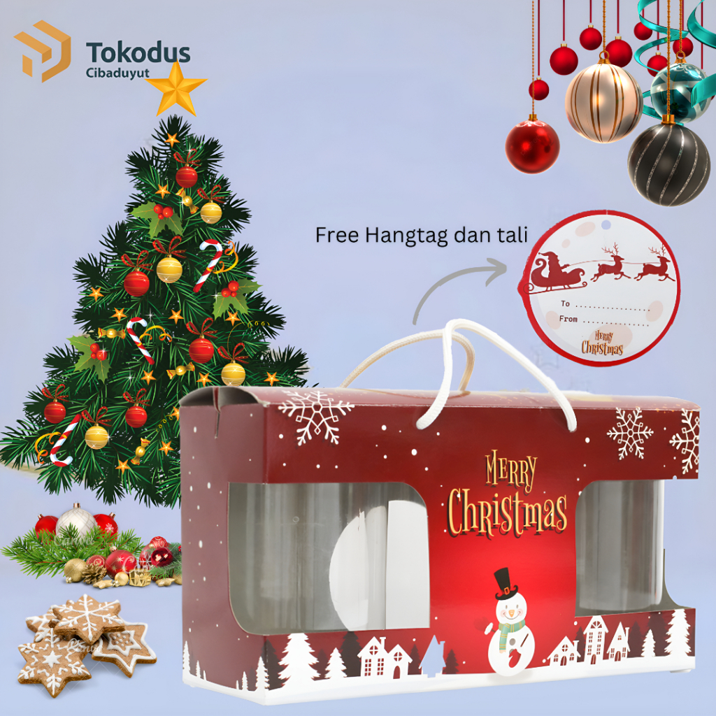

Dus kue kering | Dus kue jar | Dus kue Natal | Dus edisi natal isi 3 toples jar 800 ml - Tokodus cibadyut