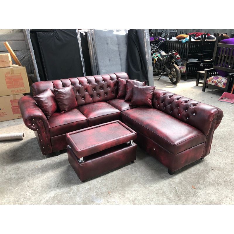 SOFA L PUTUS KANCING SOFA MODERN SOFA MINIMALIS SOFA DUDUK ELEGAN SOFA MURAH KURSI MURAH SOFA TAMU M
