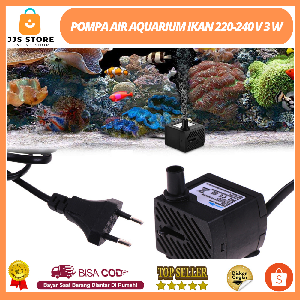 Mesin Pompa Aquarium Celup  Submersible Pump Fish Tank 220-240V 3W / Pompa Air Mini / Pompa Air Aqua