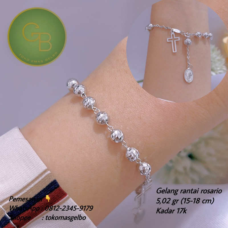 gelang rantai rosario - emas 17k - Gelbo gold