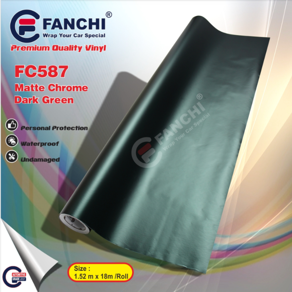 Ind Stiker Skotlet Motor Hijau Tua Doff Satin Matte Chrome Dark Green Krom Metallic Mobil Motor