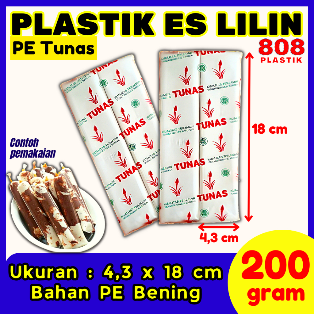 

Plastik PE Es Lilin Kecil Mini 4,3 x 18 cm / Plastik Es Mambo / Plastik Es Coki / Plastik Es Pensil 4x18
