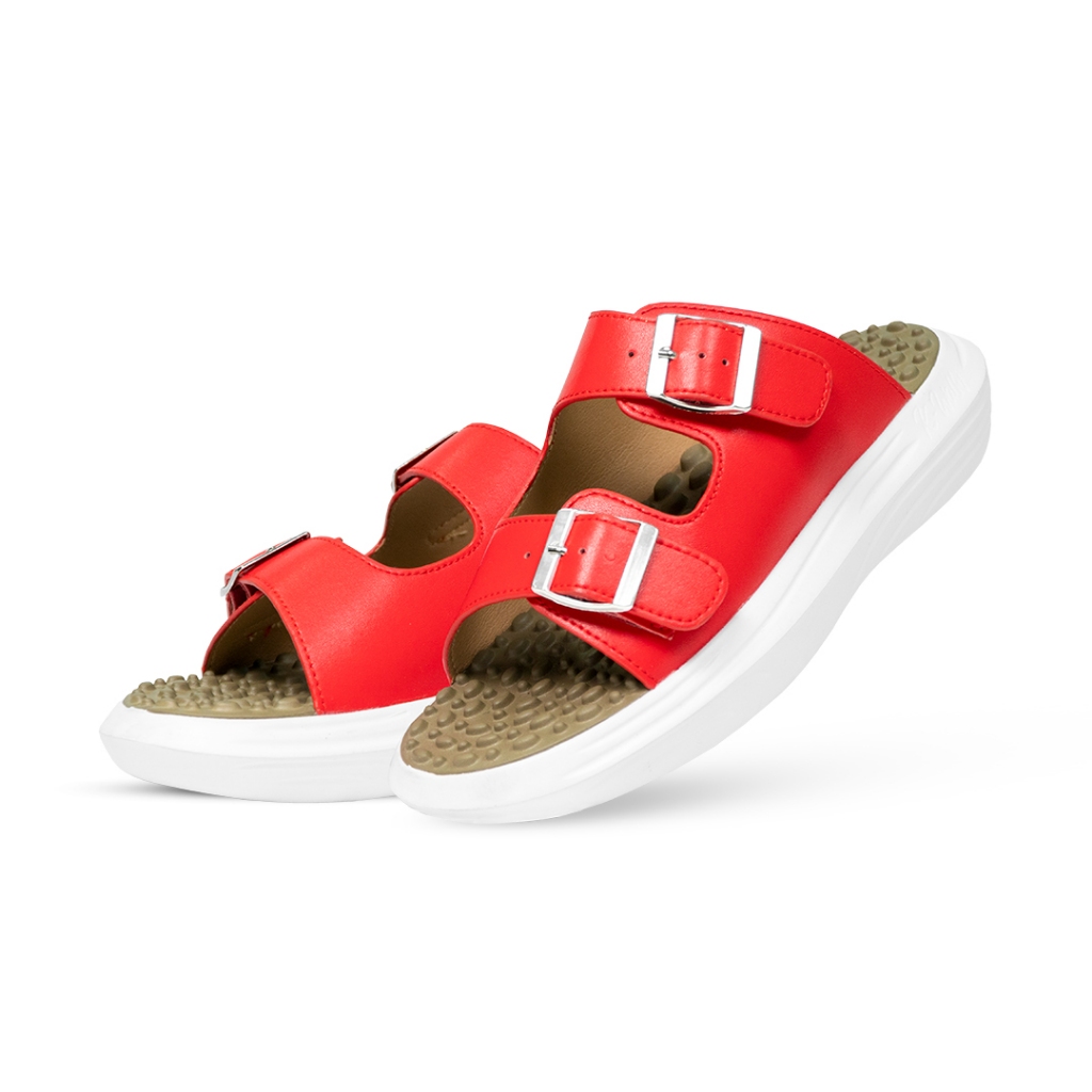 [SPECIAL EDITION] Jaco Kozuii Kwalk Energy New Colourful Series Sandal Terapi Kesehatan Refleksi K-Walk-Strap Red