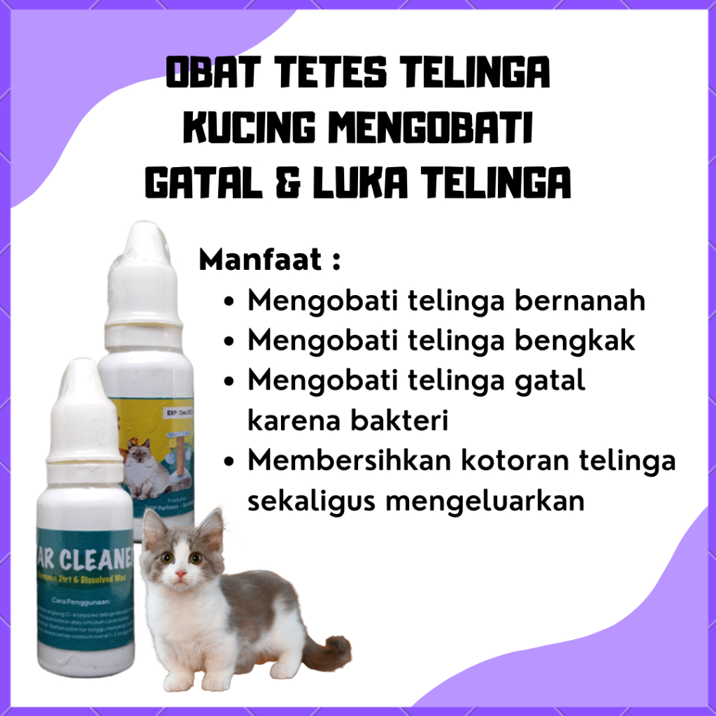 OBAT TETES TELINGA HEWAN PELIHARAAN MENGOBATI SAKIT TELINGA GATAL BERNANAH PADA KUCING HELLO