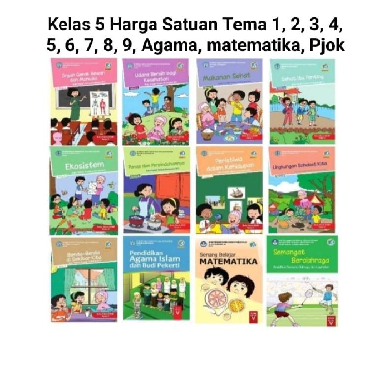 ➥❇❋ Buku Tematik Kelas 5 Tema 1,2,3,4,5,6,7,8,9, Agama Isalam, Matematika, PJOK  Revisi 2017 Kurikul