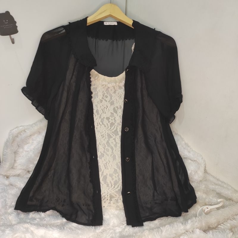 Axes Femme Kemeja Hitam