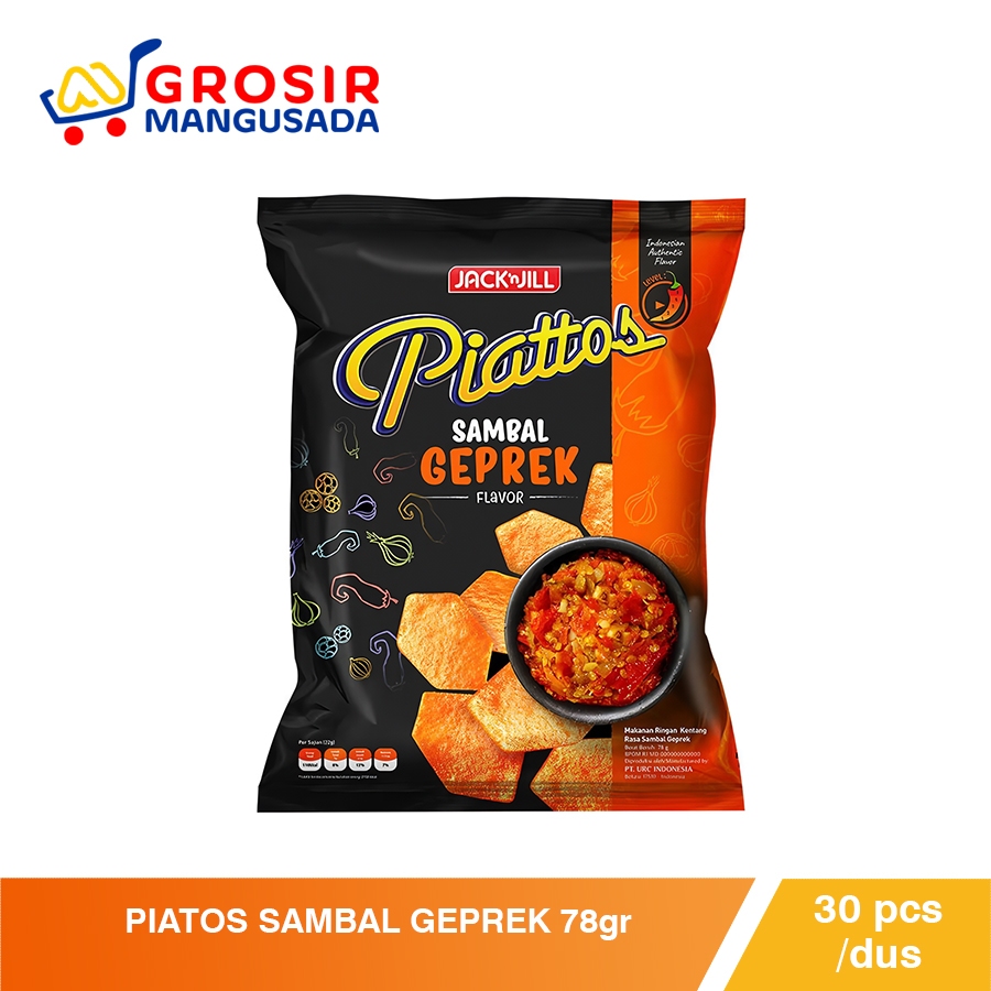 

Snack Kentang Piattos Piatos Sambal Geprek 78 gr Harga Grosir 3pcs