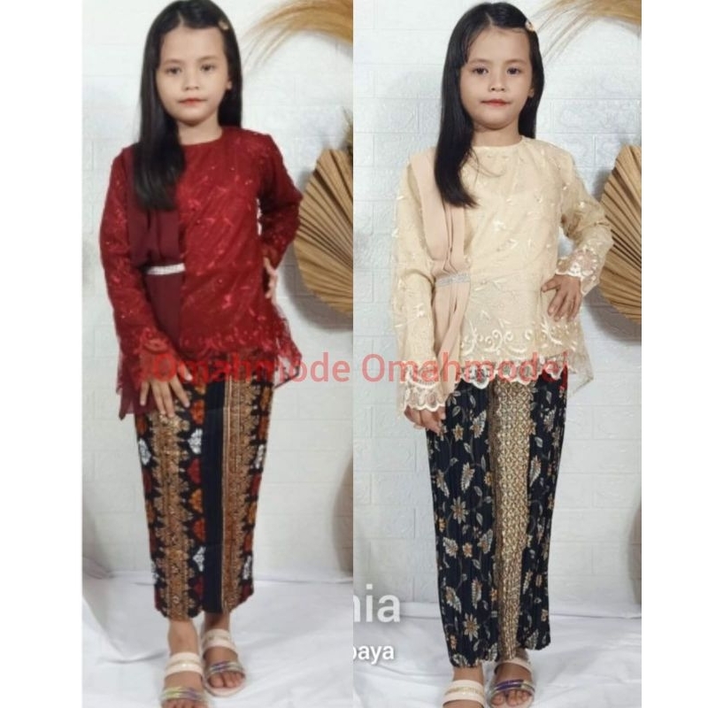 KEBAYA SELENDANG ANAK MODERN/KEBAYA WISUDA/KEBAYA ANAK UMUR 3-12TAHUN