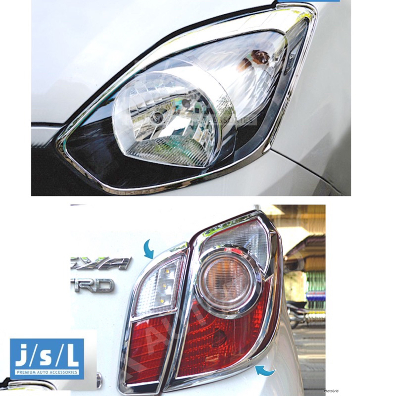 AGYA AYLA 2012 2014 2016 2017 PAKET GARNISH DEPAN BELAKANG HEADLAMP STOPLAMP LIST COVER CHROME KROM 