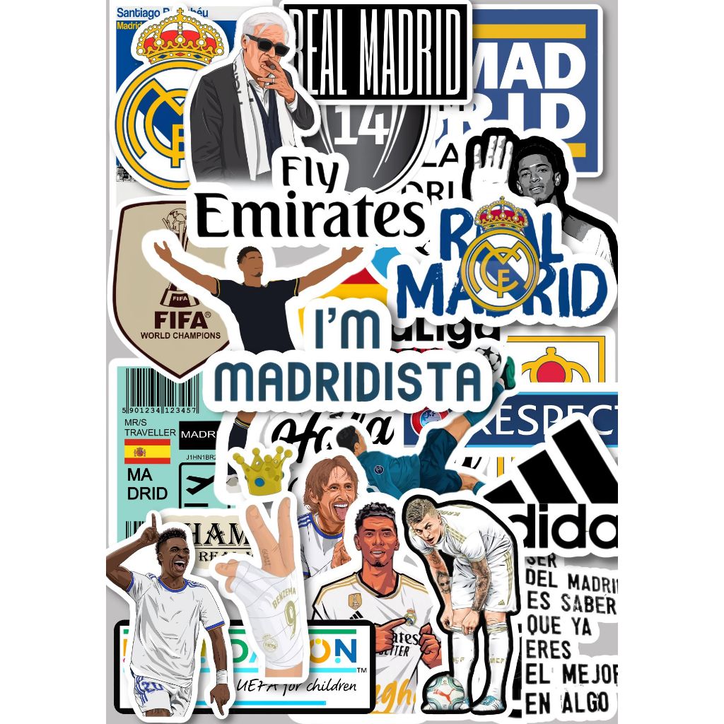 

STIKER STICKER AESTHETIC MURAH 20 PCS STICKER REAL MADRID LOS BLANCOS SEPAKBOLA | ANTI AIR UNTUK LAPTOP HELMET CASE HANDPHONE TUMBLER