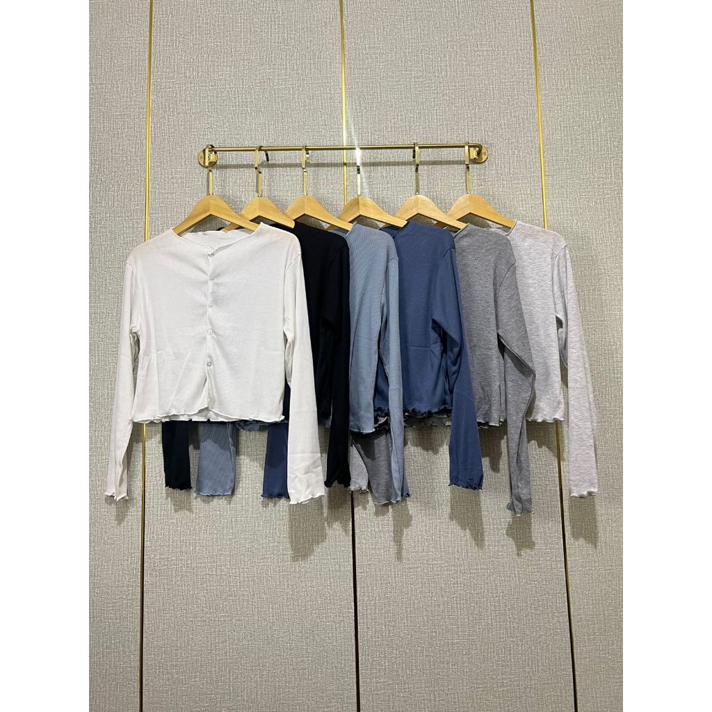 CARDIGAN CROP TOP NECI LENGAN PANJANG PAKET USAHA ISI 6 PCS