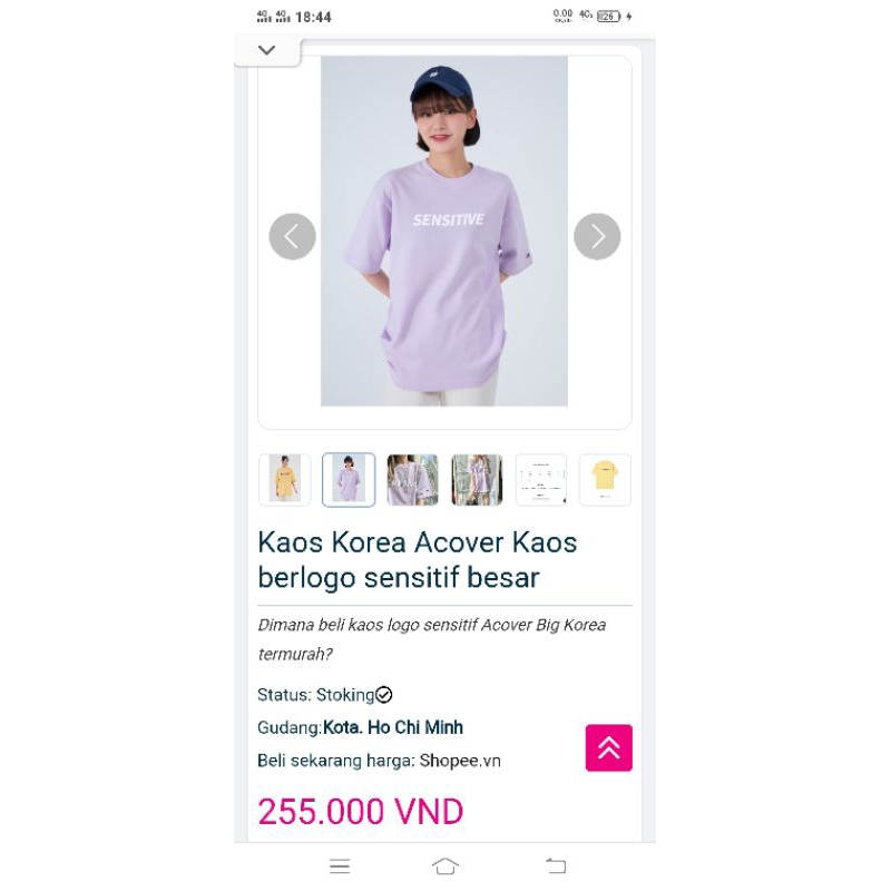 Tshirt Acover purple pria/wanita