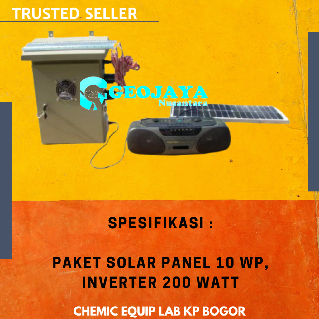 Paket Solar Panel 10 WP, Inverter 200 Watt