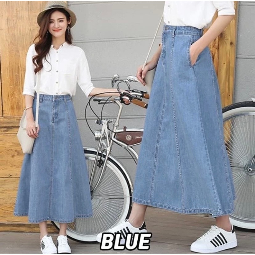 Rok Jeans 7/8 Style Korean // Rok Denim Wanita Sctret // Rok Mayung Jumbo // Rok wanita terbaru 2024