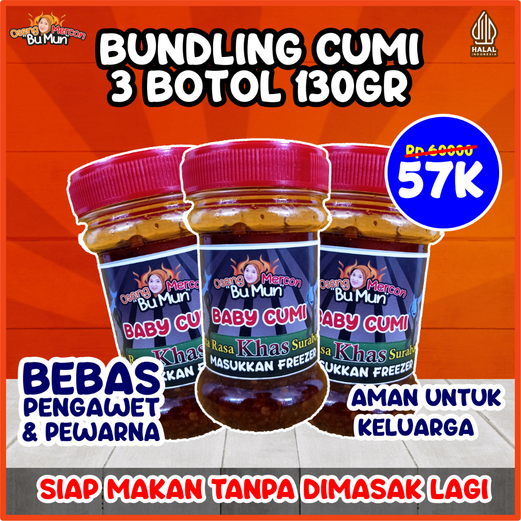 

paket oseng cumi botol 130gr isi 3