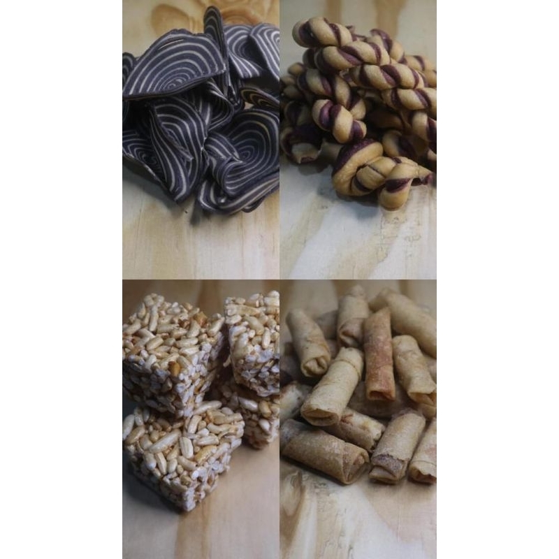 

Kue Kering! Makanan Ringan (Kuping Gajah, Sumpia, Teng-teng, Kue Tambang) 250gr