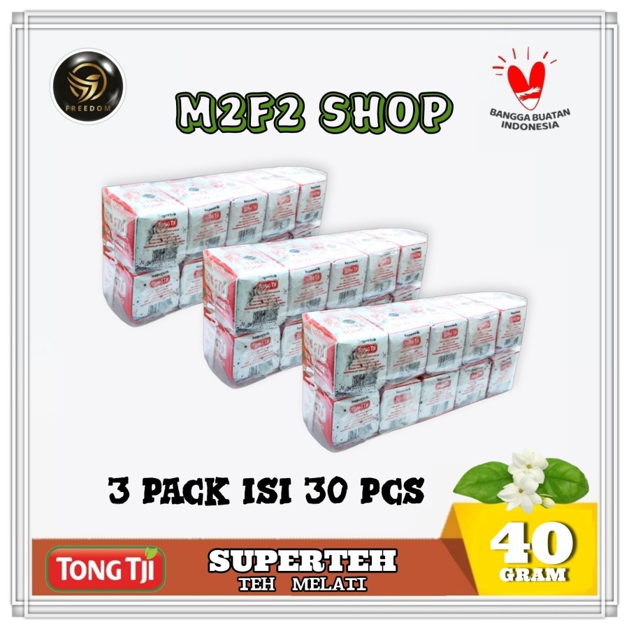 

Teh Bubuk Tong Tji SUPER TEA Jasmine Teh Melati - 40 gr (Kemasan 30 Pcs)