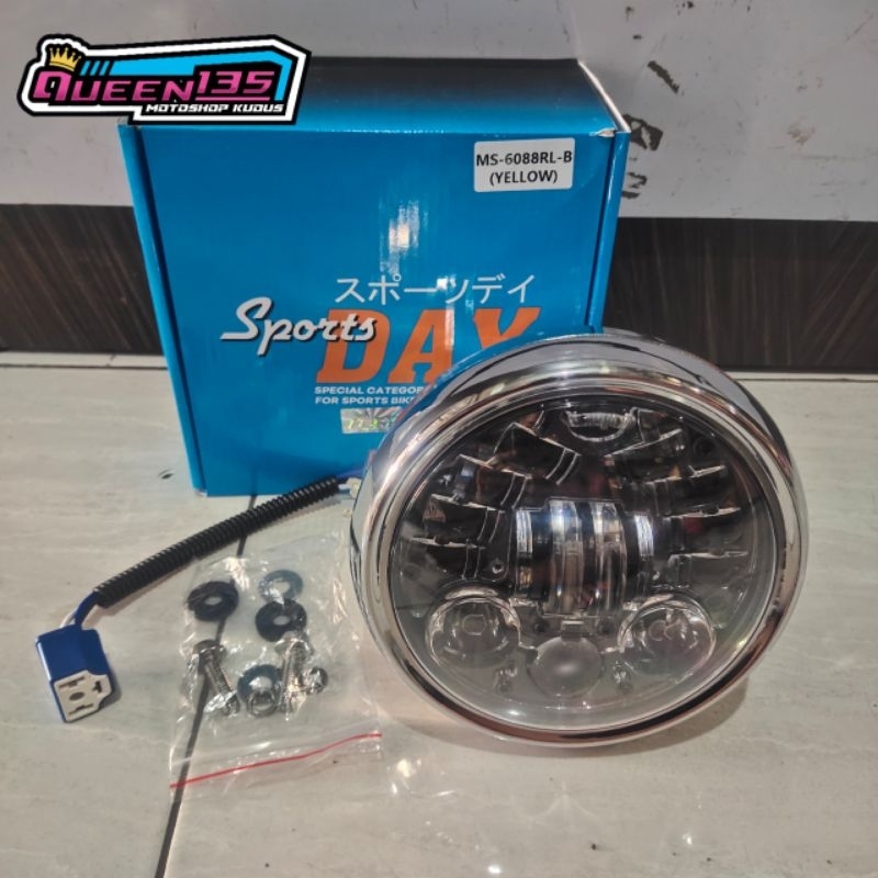 REFLEKTOR lampu LED NINJA SS | NINJA R | NINJA RR | DAY | bulat 5,75 inch | plus batok lengkap tingg