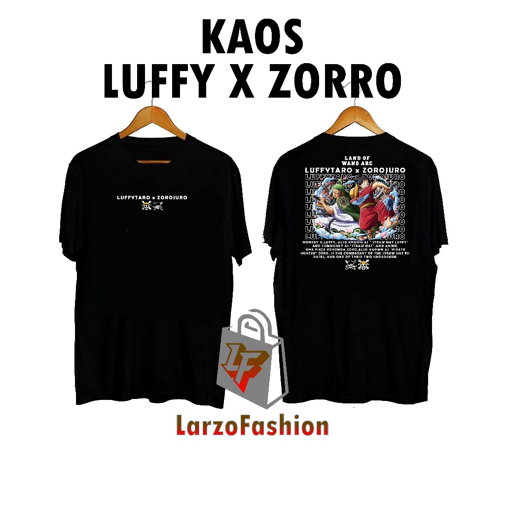 Tshirt Luffy x Zorro - KAOS ONE PIECE X ZORO / BAJU ANIME ONE PIECE / KAOS ANIME ZORO TERBARU / TSHI