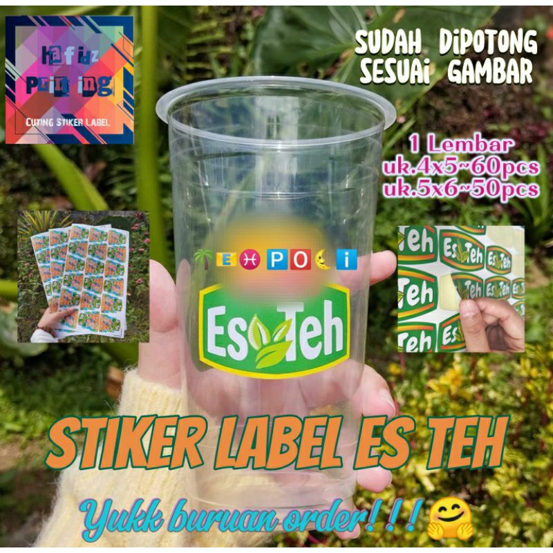

Stiker Cuting Es Teh uk.5x6~50pcs 1 lembar