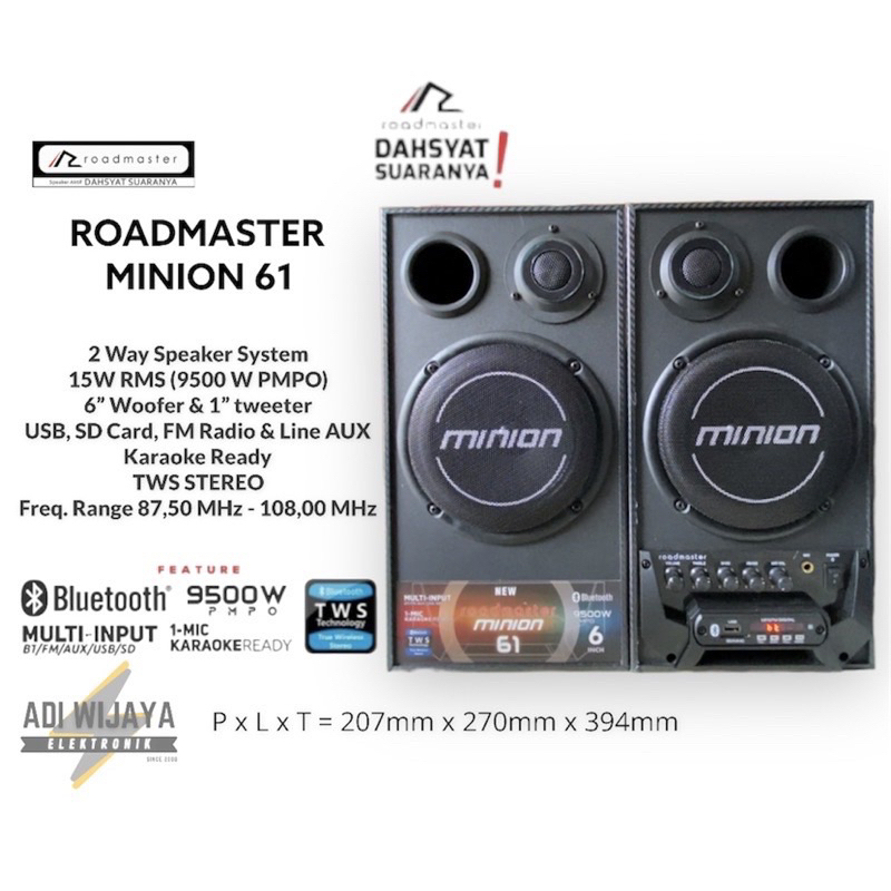 Roadmaster MINION 61 Speaker aktif - Hitam