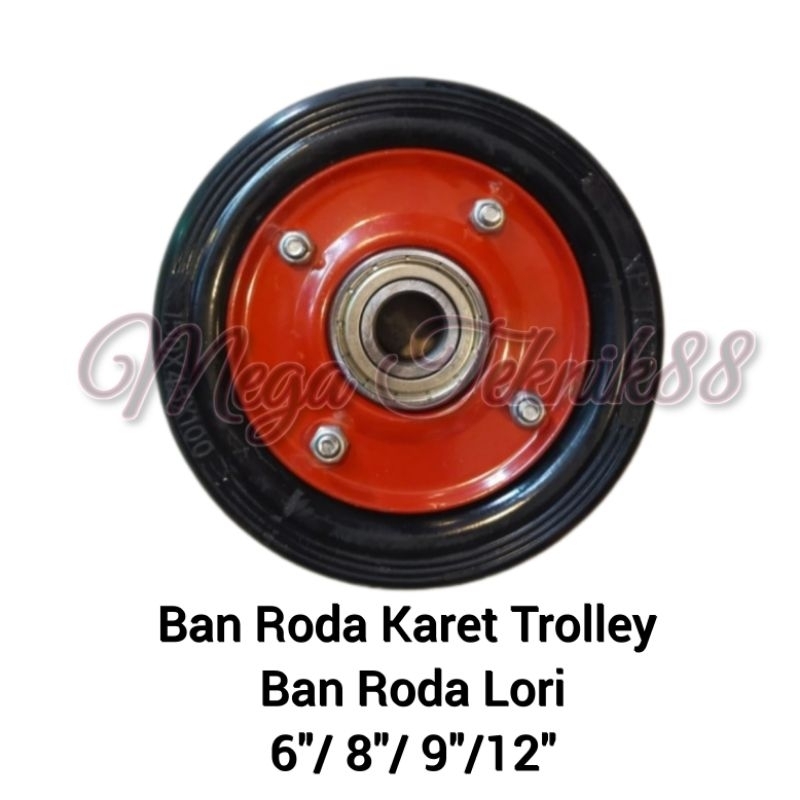 RODA BAN KARET LUAR MATI 8" RODA TROLI 8 INCH