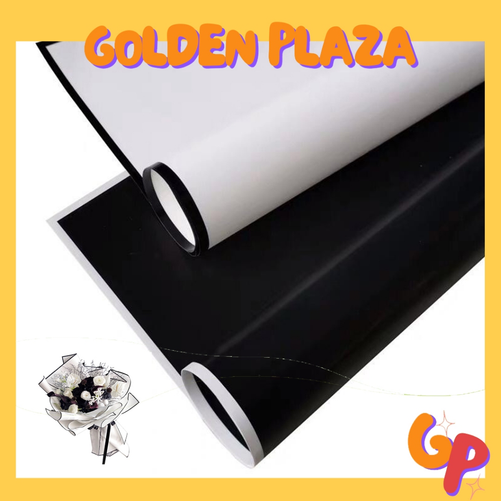 

Kertas Bunga Flower Wrapping Cellophane Black and White KB12