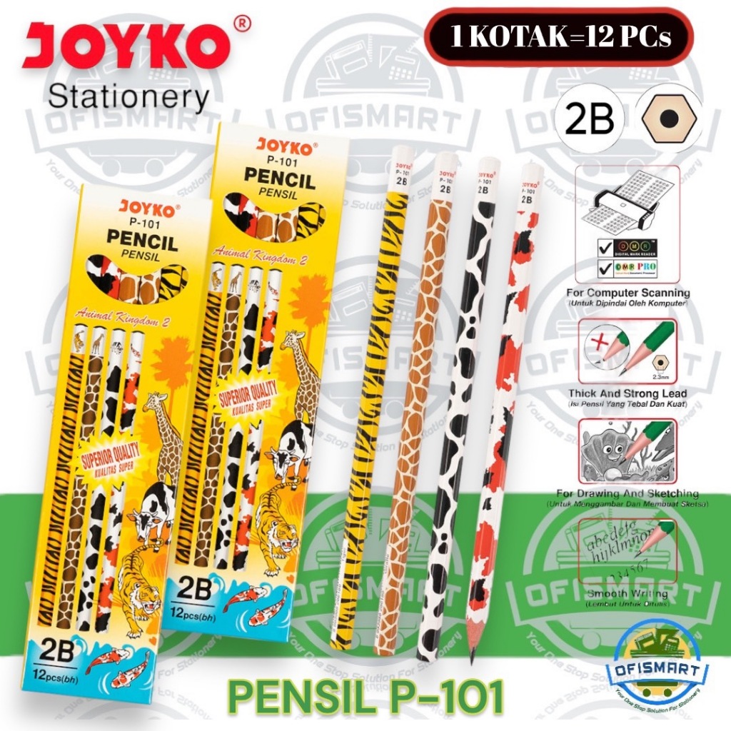 

Joyko Pensil Tulis 2B P-101 Animal Kingdom2 | @1Ktk=12PCs