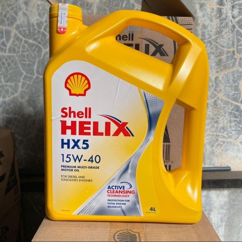 OLI SHELL HX5 HELIX 15W-40 4LITER UNTUK MOBIL ORIGINAL SHELL