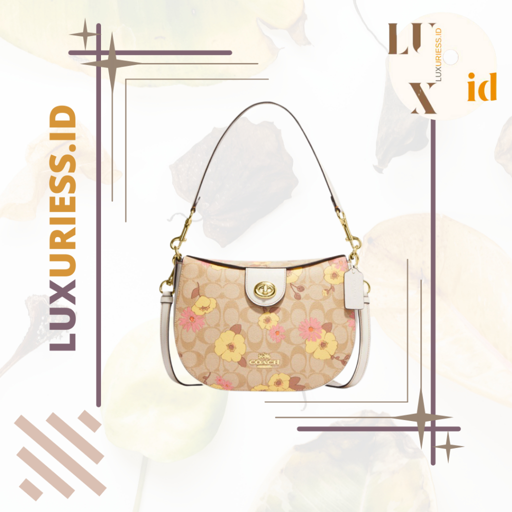 COACH ELLA HOBO IN SIGNATURE WITH FLORAL CLUSTER PRINT