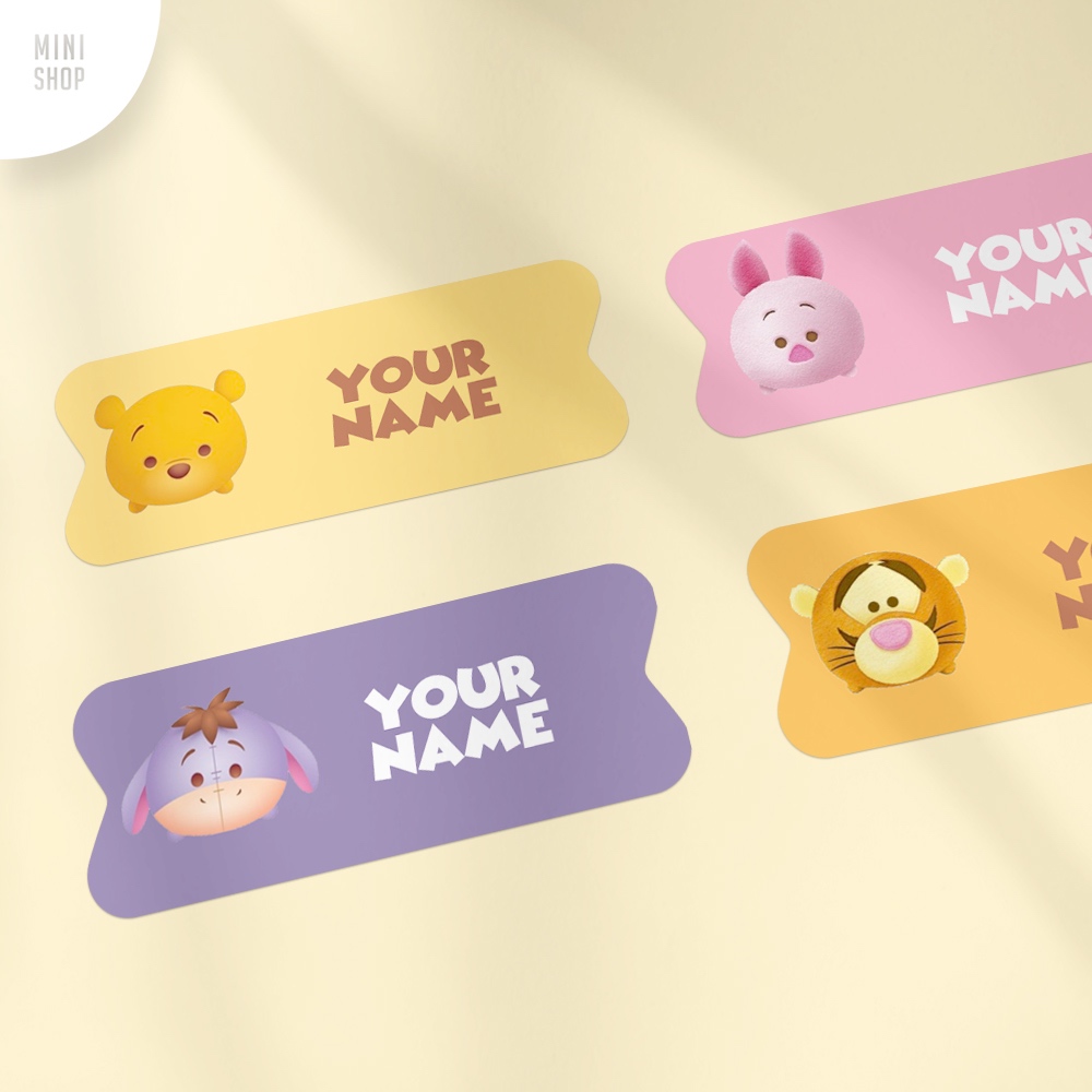 

Stiker Nama Custom Waterproof Tsum Pooh And Friends ( Winnie Piglet Eeyore Tiger )