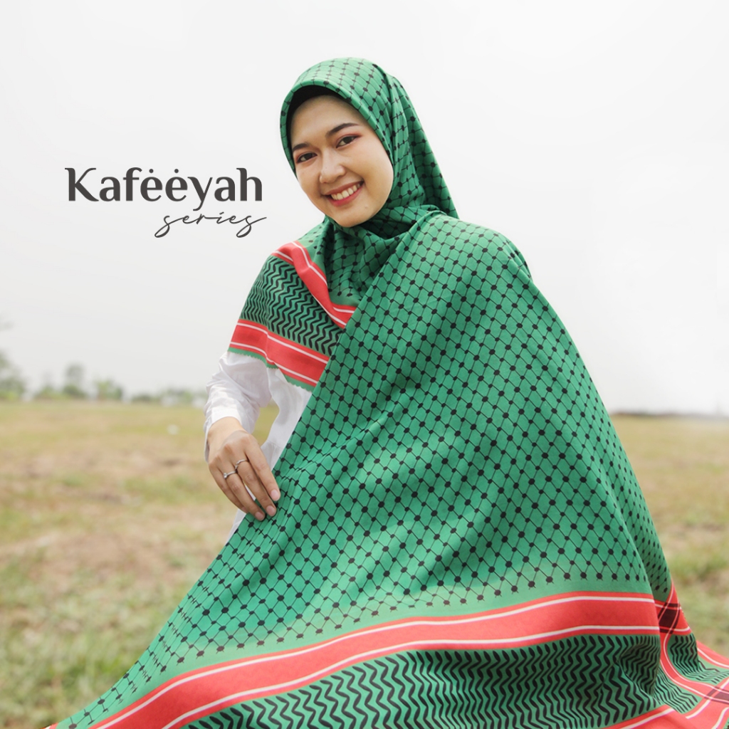Hijab Jumbo Kerudung Segi Empat Motif 140 x 140 Jilbab Syar'i Kafeeyah Series